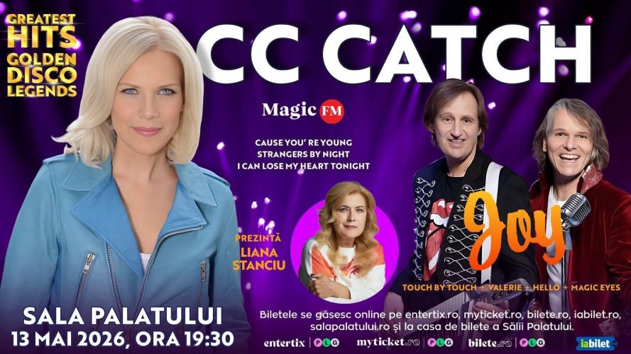 Legendara CC Catch și formația Joy readuc muzica euro-disco a anilor '80 la Sala Palatului